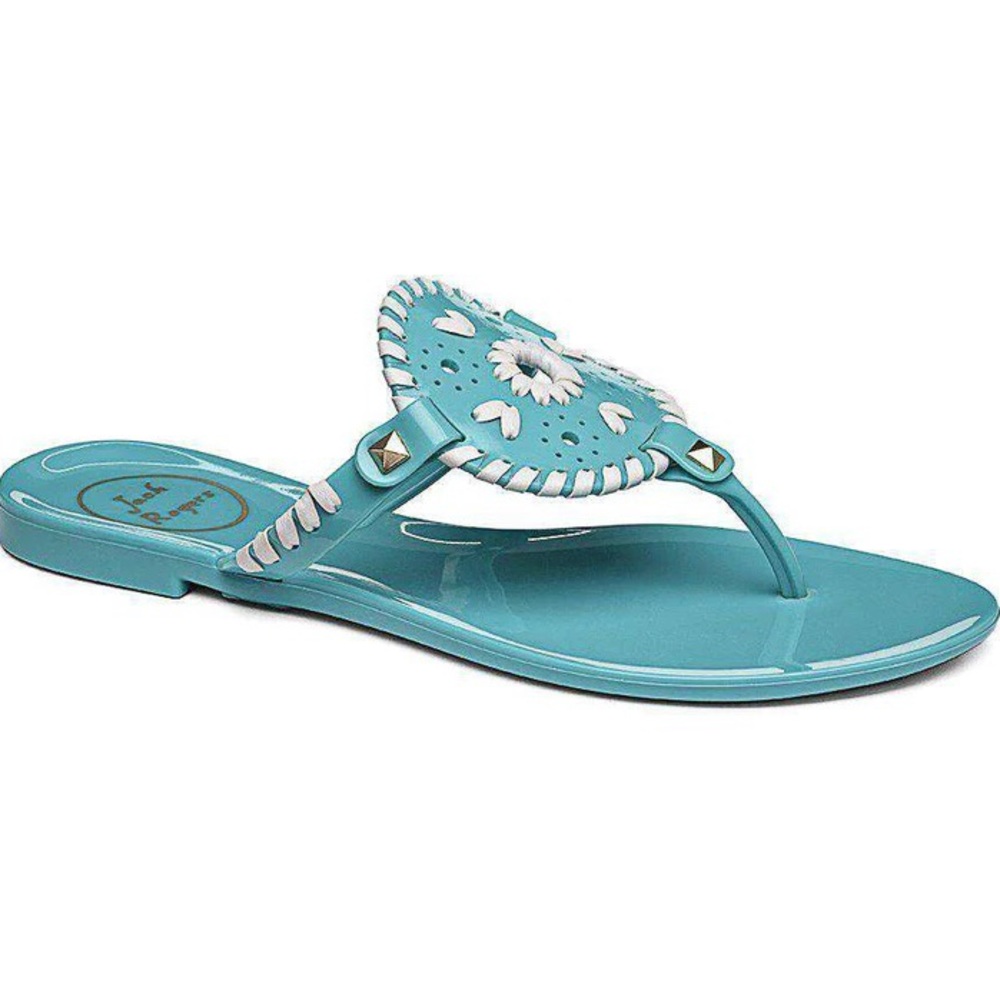 Jack Rogers Turquoise Georgica Jelly Thong Sandal Size 7